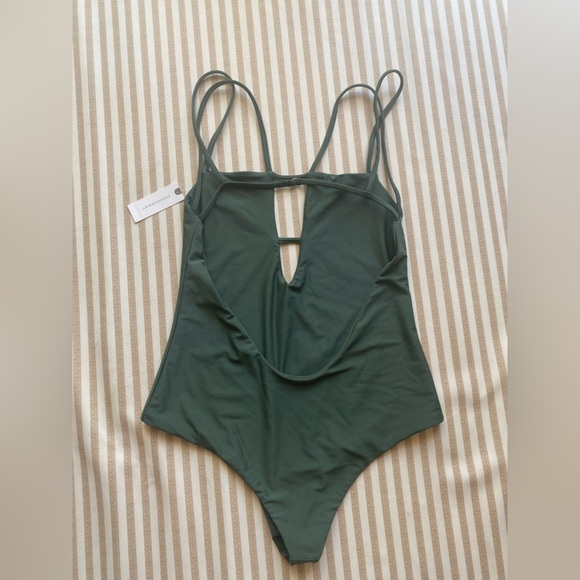 NWT ANTHRO one piece olive green swimsuit - Picture 2 of 4